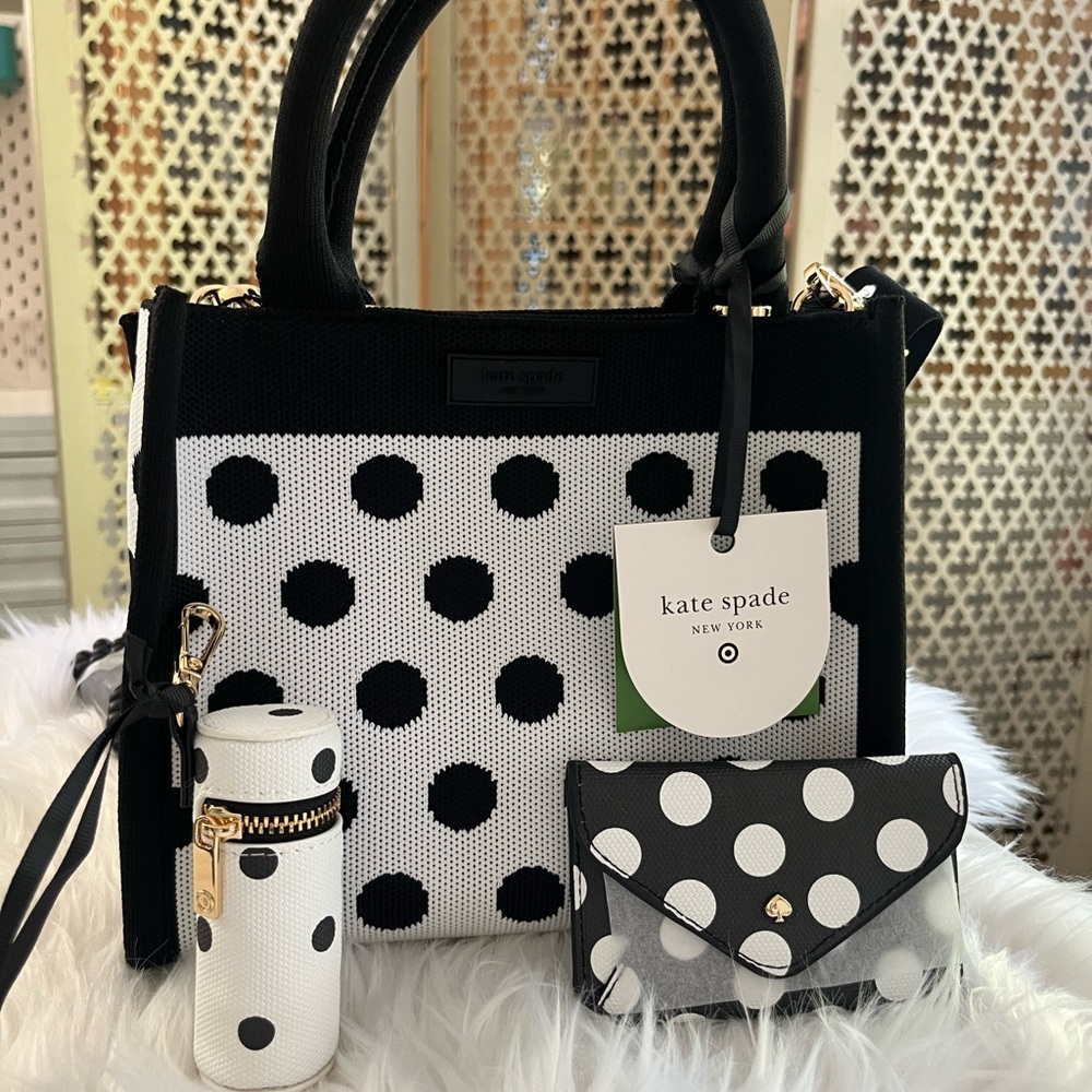 Kate Spade x Target Black/White Polka Dot Women's Bag Set